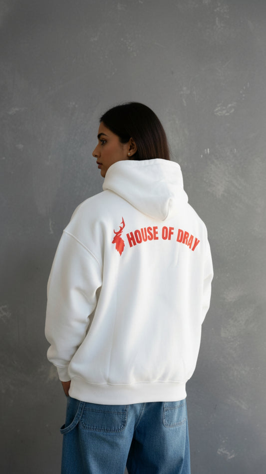 House of Dray "Geisha" White Oversize Hoodie