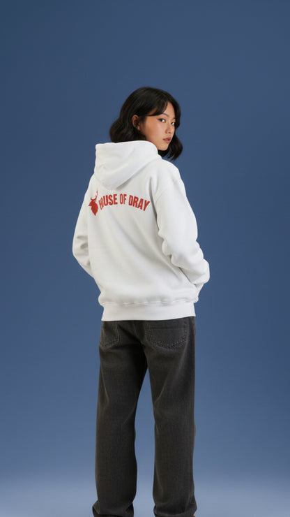 House of Dray "Wild Imagination" White Oversize Hoodie