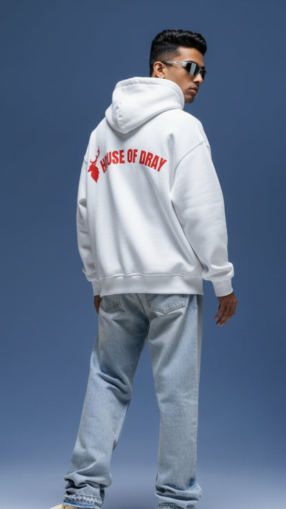 House of Dray "Wild Imagination" White Oversize Hoodie