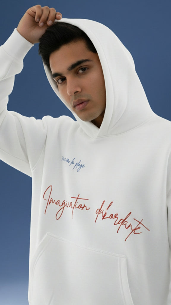 House of Dray "Wild Imagination" White Oversize Hoodie