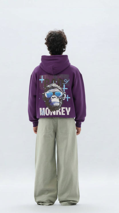 House of Dray "Bad Monkey" Purple Oversize Hoodie