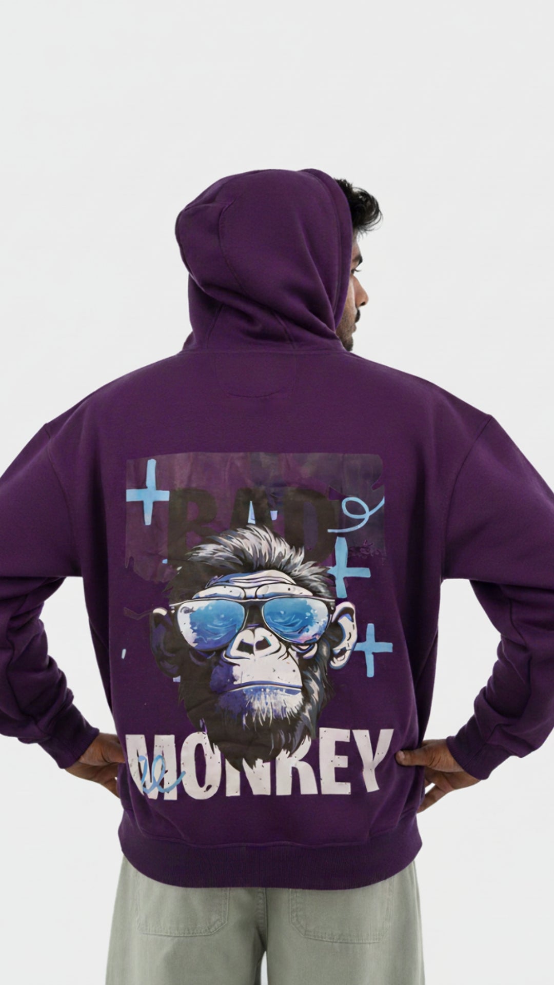 House of Dray "Bad Monkey" Purple Oversize Hoodie