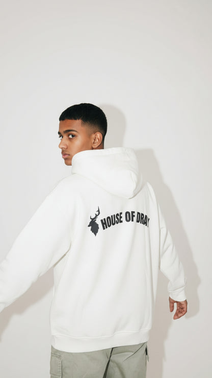 House of Dray "Wild & Free" White Oversize Hoodie