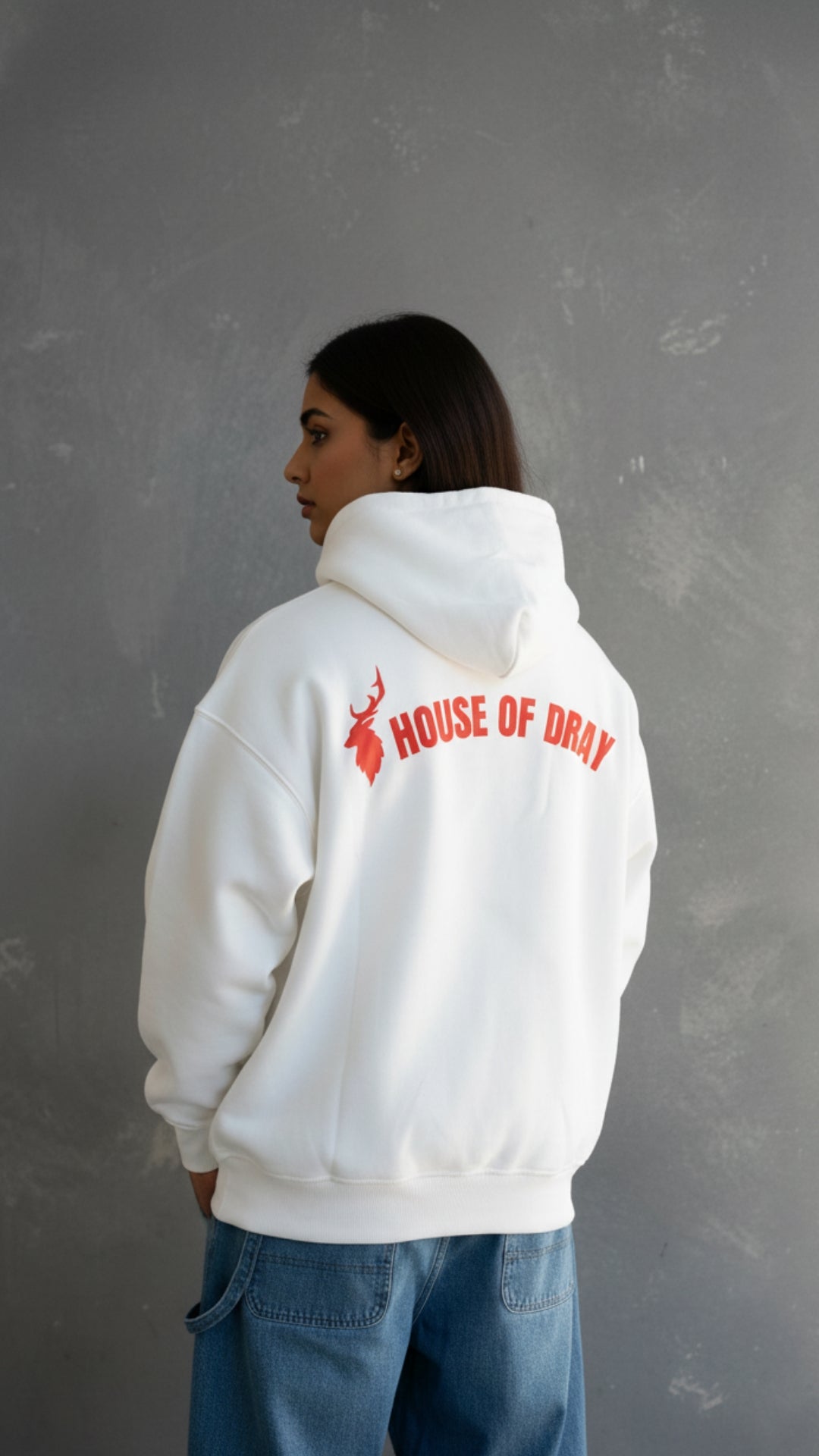 House of Dray "Geisha" White Oversize Hoodie