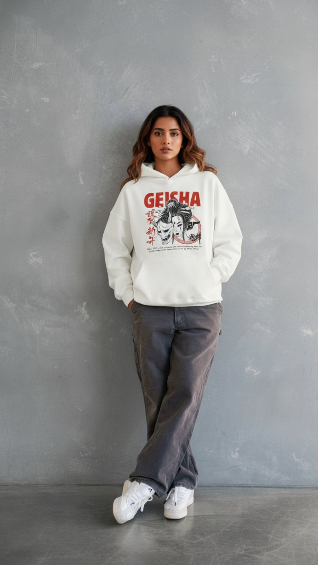 House of Dray "Geisha" White Oversize Hoodie