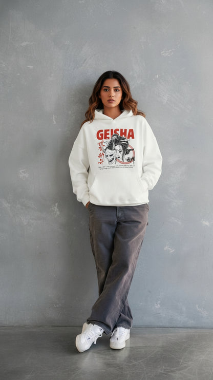 House of Dray "Geisha" White Oversize Hoodie