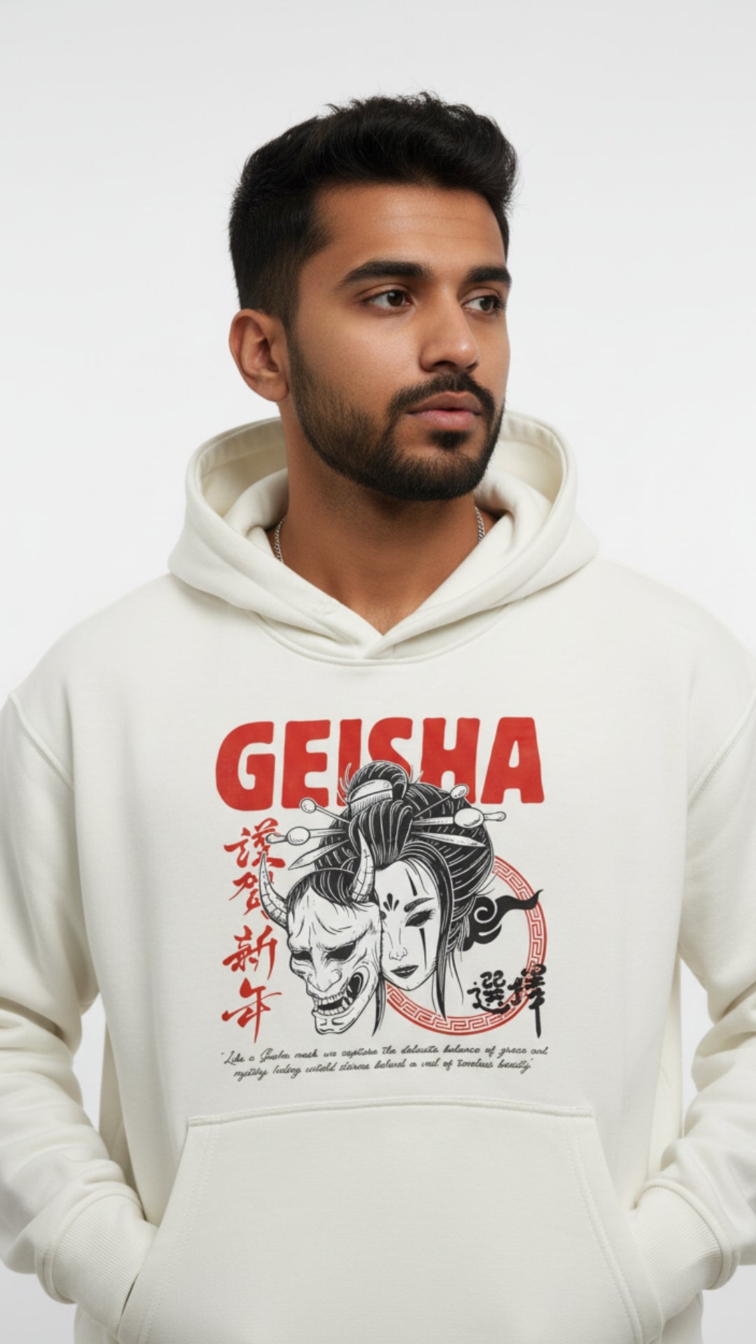House of Dray "Geisha" White Oversize Hoodie