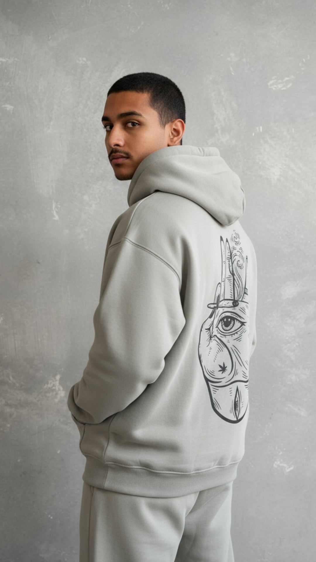 House of Dray "Smoky Hand" Grey Oversize Hoodie